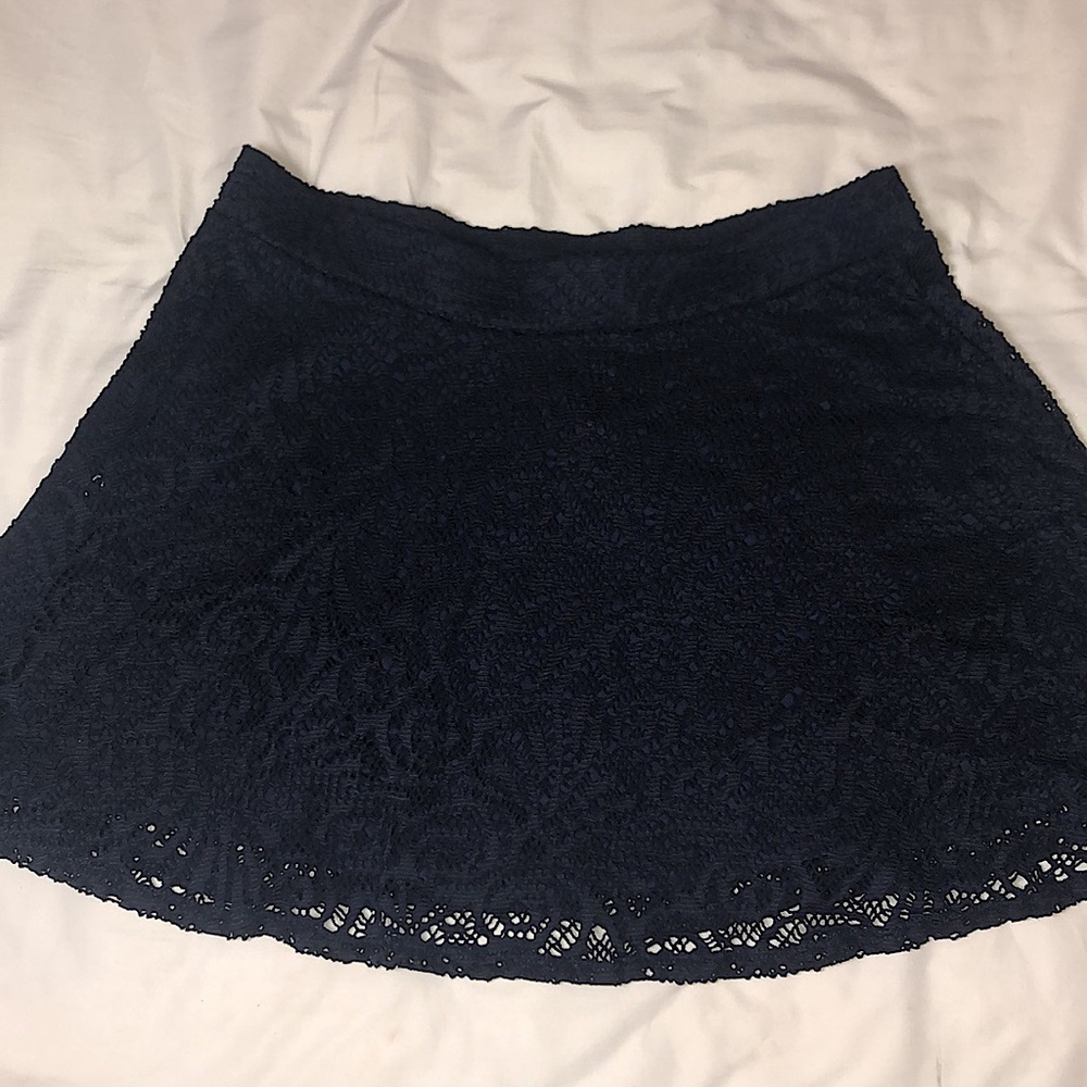Navy lace skater skirt